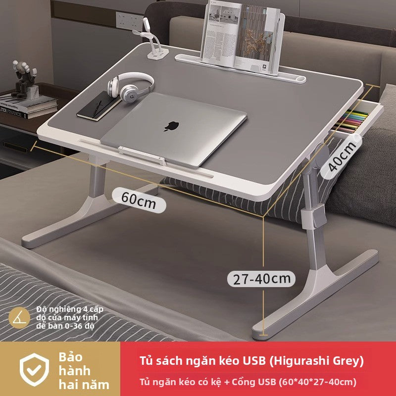 Bàn nhỏ trên giường có thể nâng bàn máy tính ký túc xá sinh viên bàn gấp đơn giản gia đình đơn giản