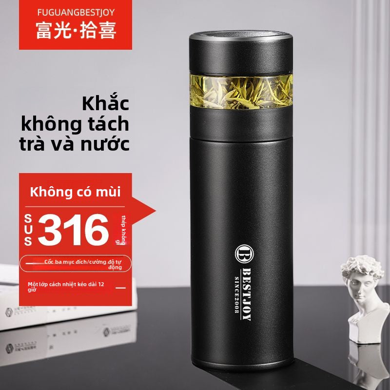 Cốc giữ nhiệt Phú Quang nhặt Hi tách nước trà cốc nước nam cốc pha trà cao cấp 316 thép không gỉ có