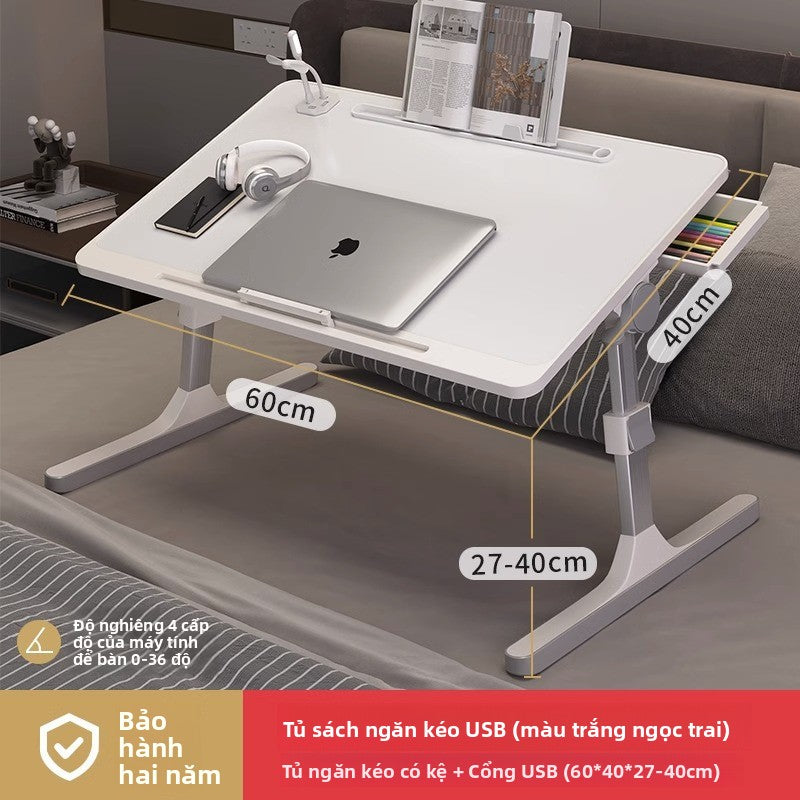Bàn nhỏ trên giường có thể nâng bàn máy tính ký túc xá sinh viên bàn gấp đơn giản gia đình đơn giản