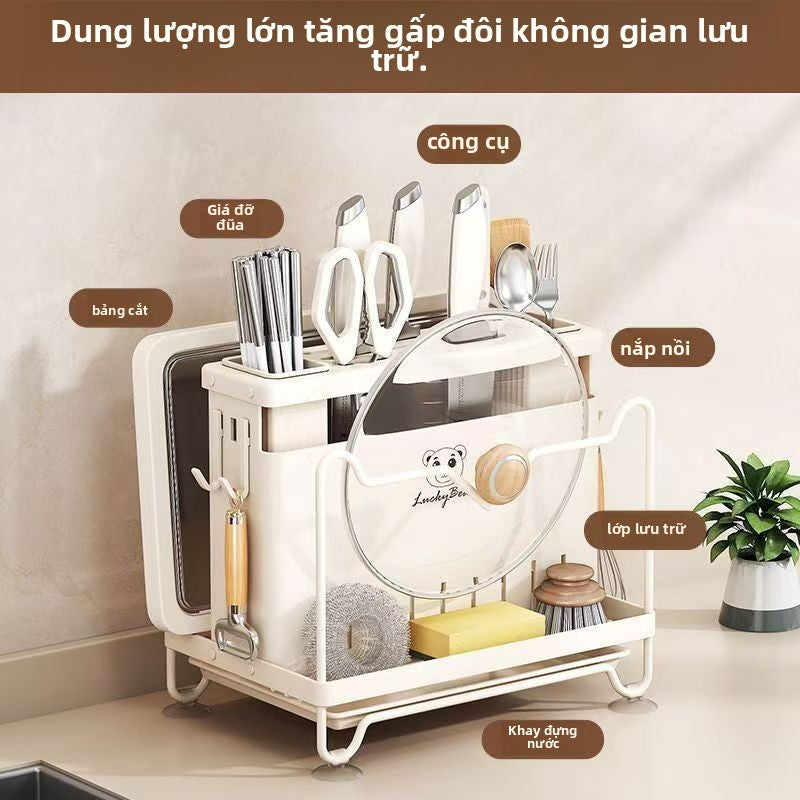 giá đỡ dao nhà bếp Mẫu mới nhẹ sang trọng đũa treo tường giá đỡ dao nhà bếp đa chức năng lưu trữ dao đục lỗ gia đình lư