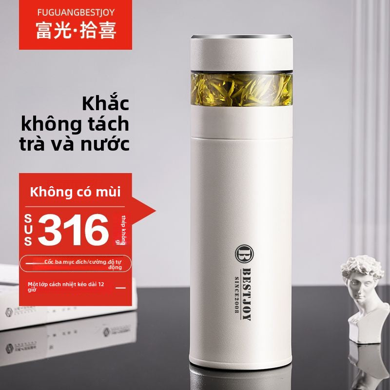 Cốc giữ nhiệt Phú Quang nhặt Hi tách nước trà cốc nước nam cốc pha trà cao cấp 316 thép không gỉ có