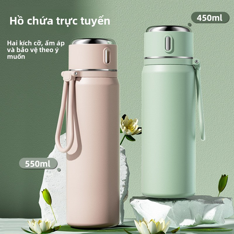 Cốc giữ nhiệt giá trị màu cao 316 thép không gỉ nam sinh trẻ em đi học chuyên dụng  mới lưới cốc