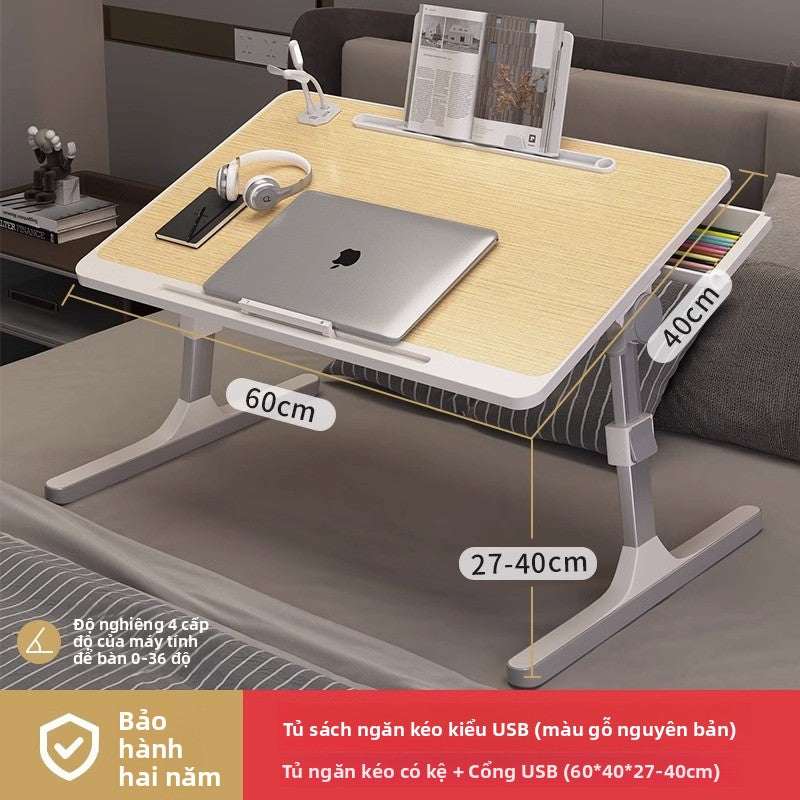 Bàn nhỏ trên giường có thể nâng bàn máy tính ký túc xá sinh viên bàn gấp đơn giản gia đình đơn giản