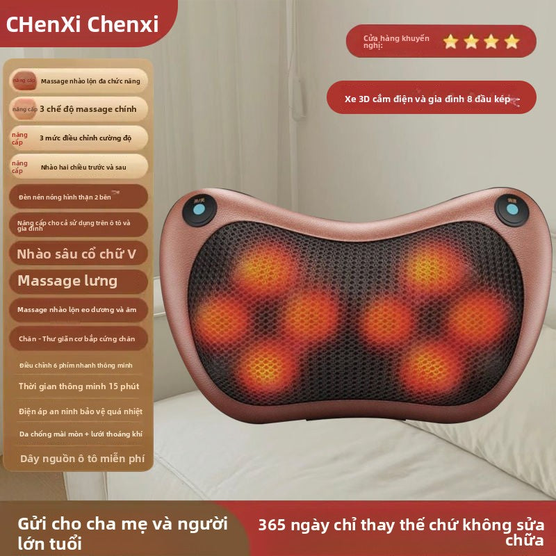 Máy massage cột sống cổ vai cổ cổ xoa bóp lưng thắt lưng gối massage đa chức năng đệm xe nhà quà tặn