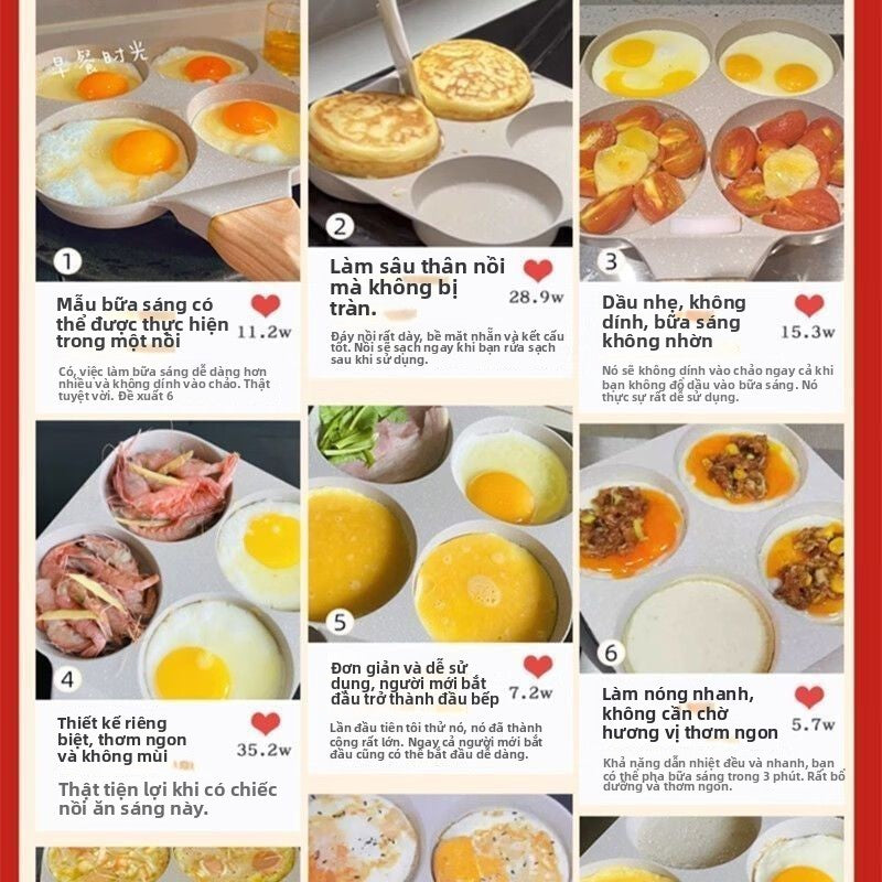 Chảo  đáy phẳng đá lúa mạch không dính nồi gia đình 3 trong 1 bít tết nồi