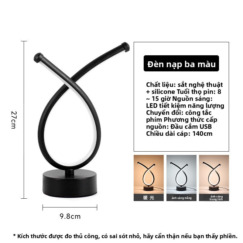 Đèn bàn Bắc Âu đèn đầu giường phòng ngủ đèn LED sáng tạo cá tính thanh không khí đèn ins gió giá trị