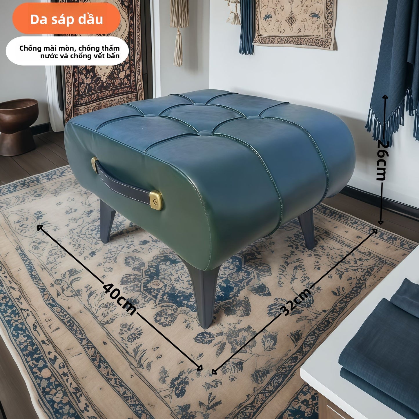 Ghế nhà cửa ghế đẩu túi mềm lưới chân đỏ đạp nhẹ sang trọng bàn trà ghế thấp ghế sofa phòng kh