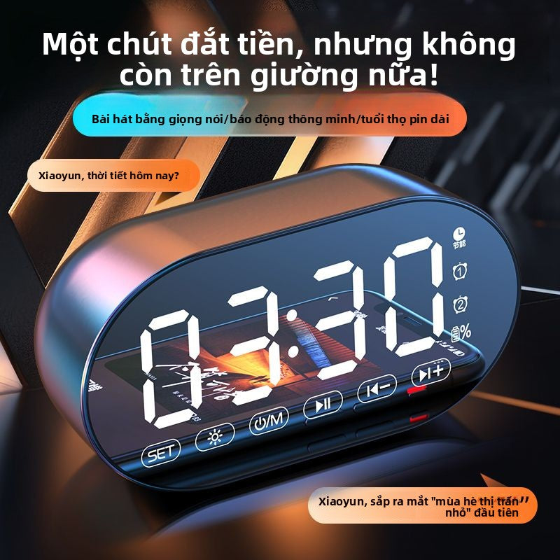 Đồng hồ báo thức AI loa Bluetooth sinh viên có thể sạc lại ký túc xá loa siêu trầm đa chức năng nhận
