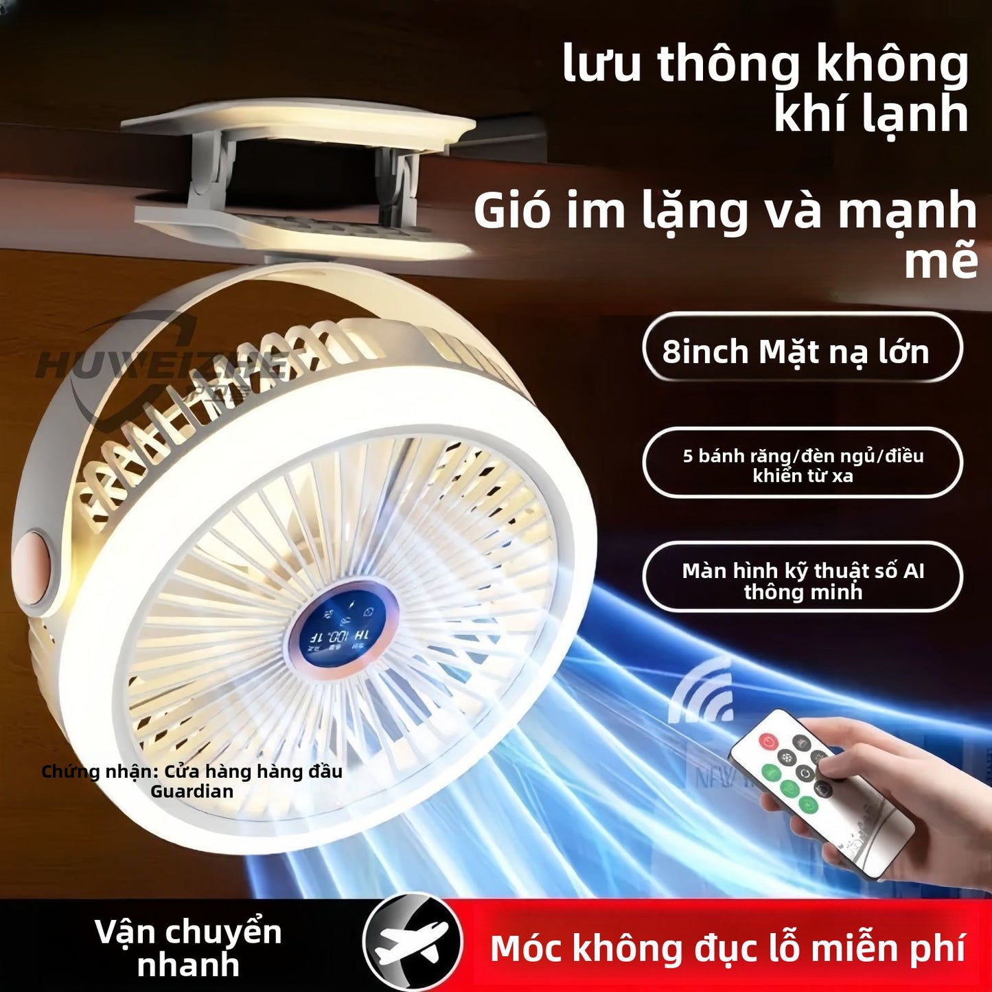 quạt im lặng kẹp quạt nhỏ USB máy tính để bàn giường sạc quạt điện di động độ bền s