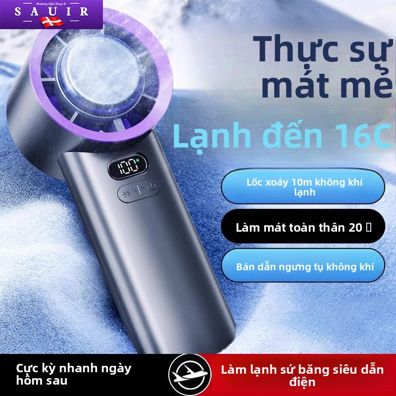 Quạt cầm tay ngoài trời di động xách tay mới làm mát đá chườm phun051
