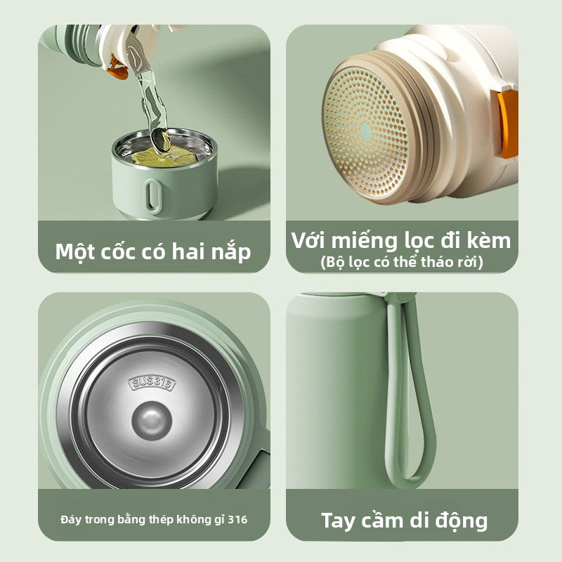 Cốc giữ nhiệt giá trị màu cao 316 thép không gỉ nam sinh trẻ em đi học chuyên dụng  mới lưới cốc