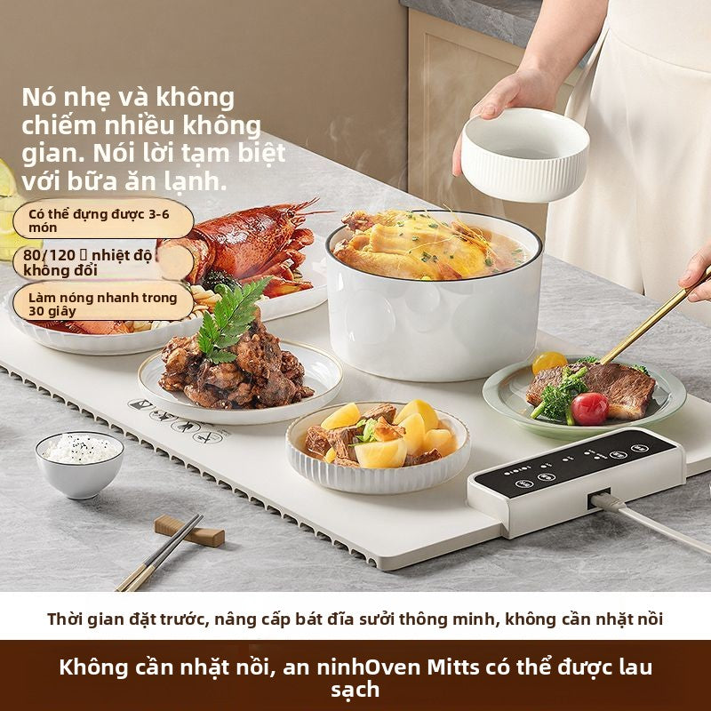 bàn ăn giữ nhiệt ấm thực phẩm đa chức năng bàn ăn nhiệt độ không đổi silicone sưởi ấm gấp giữ nh