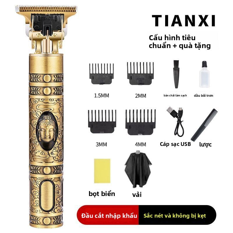 Tông đơ điện hai mục đích cạo râu cắt tóc điện đẩy đầu Phật đẩy cắt râu máy tạo hình cạo đầu cắt tóc đầu trọc gia