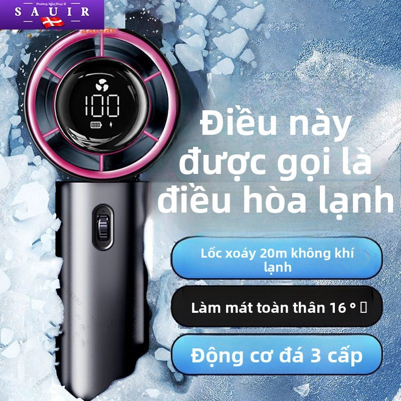 Quạt cầm tay ngoài trời di động xách tay mới làm mát đá chườm phun051