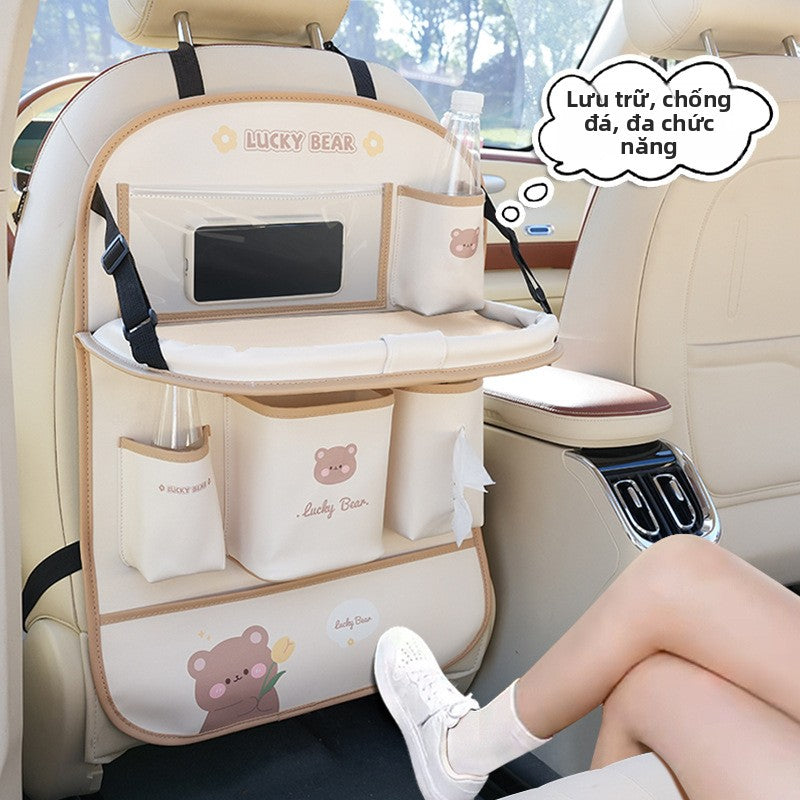 Túi lưu trữ túi treo dễ thương gấu thỏ xe ghế sau lưu trữ túi đa chức năng bàn ăn