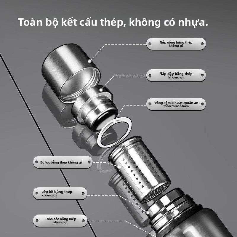 Bình giữ  nhiệt 316 thép không gỉ bên trong túi mật chân không đầy đủ bình giữ nhiệt bằng thép cho nam giới đi du lị