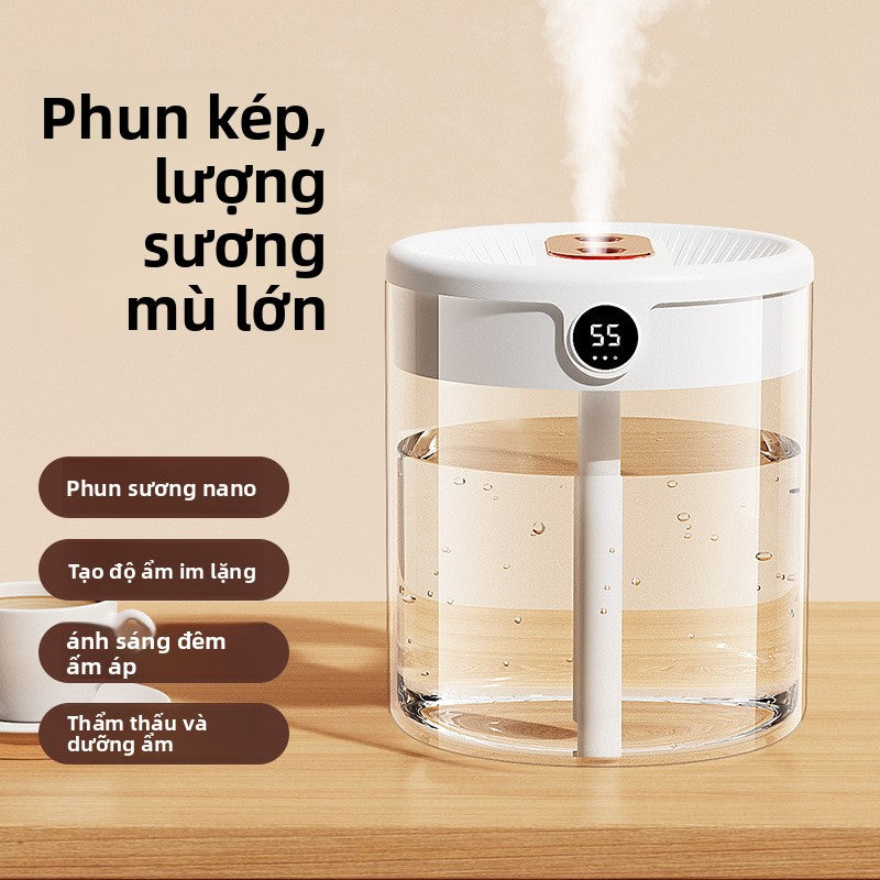 Máy tạo độ ẩm không khí Trang chủ Âm thanh nhẹ 2L Máy phun sương công suất lớn cho phụ nữ mang thai,