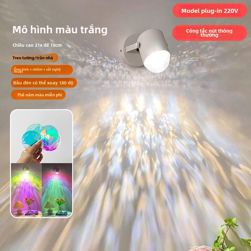 Đèn bàn sóng nước đỏ Omei Younet xoay tâm trạng