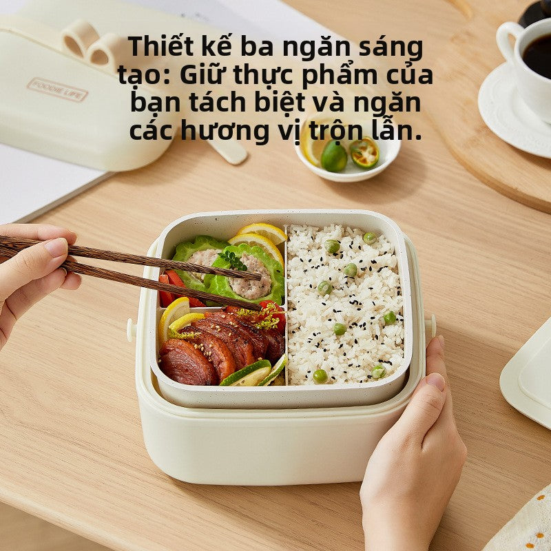 Hộp cơm điện bằng thép không gỉ hộp cơm trưa miễn phí phun nước giữ nhiệt hộp cơm túi cắm điện sưởi