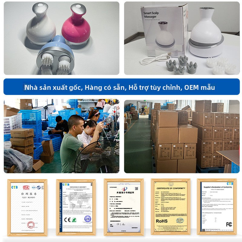 Máy massage đầu thông minh nạo vét kinh tuyến, massage đầu thú cưng, đau đầu, massage đầu, máy massa