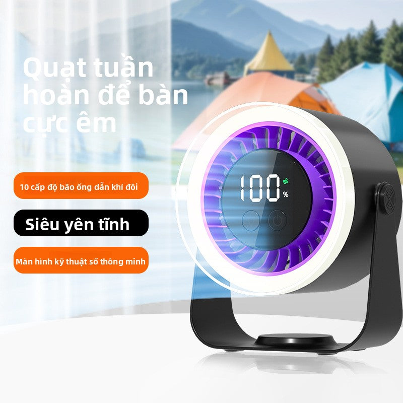 Quạt không dây sạc độ bền cao công suất lớn quạt USB chu kỳ làm lạnh im lặng có thể điều chỉnh