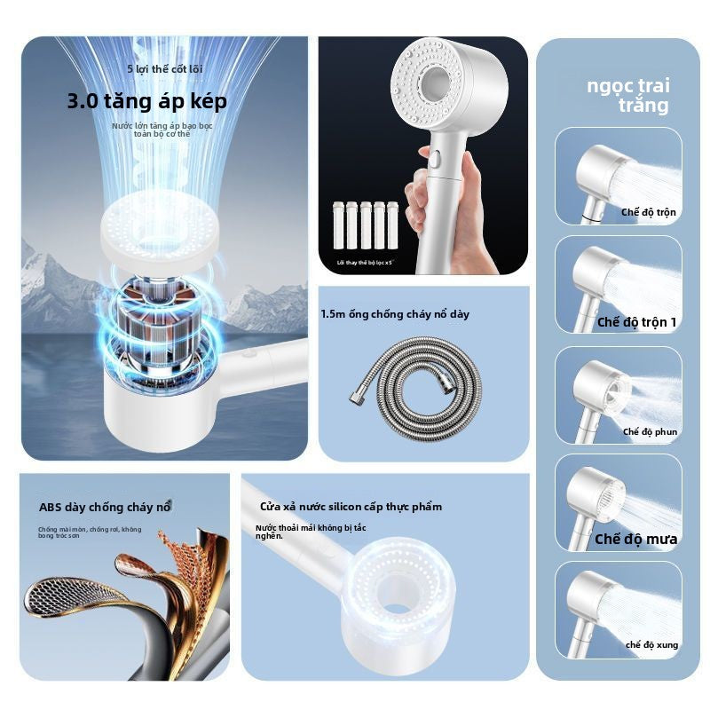Vòi hoa sen tăng áp kèm với bộ lọc nước