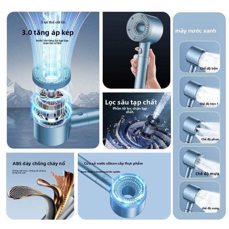 Vòi hoa sen tăng áp kèm với bộ lọc nước