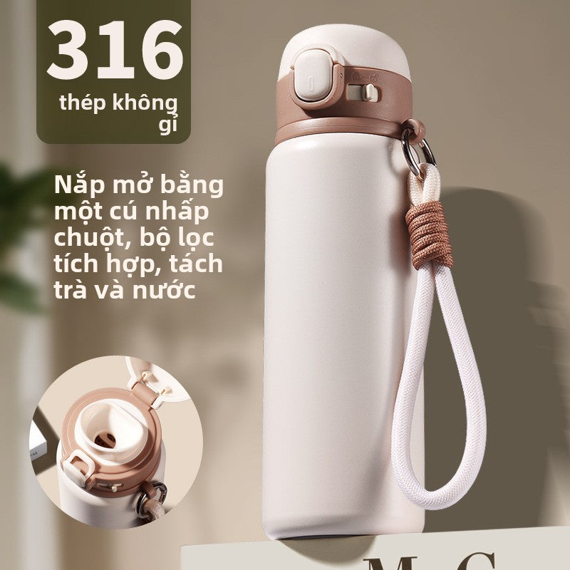 Cốc giữ nhiệt 316 màu sắc cao nảy cốc uống trực tiếp sinh viên cốc nước di động cốc cà ph