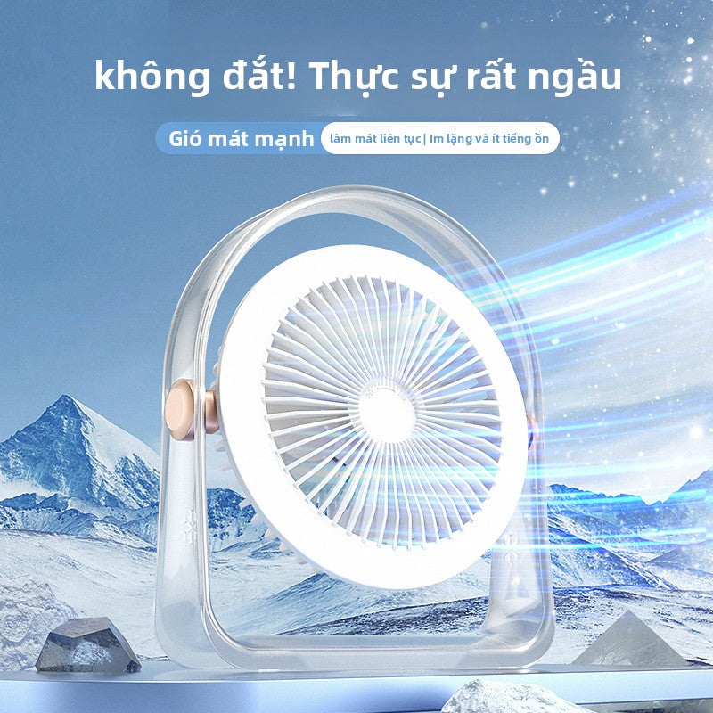 Mùa hè thiết bị gia dụng máy tính để bàn quạt ngoài trời di động khối lượng gió lớn ánh sáng sạc min