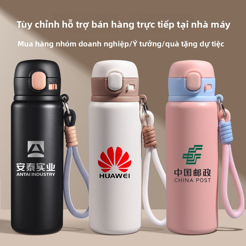 Cốc giữ nhiệt 316 màu sắc cao nảy cốc uống trực tiếp sinh viên cốc nước di động cốc cà ph