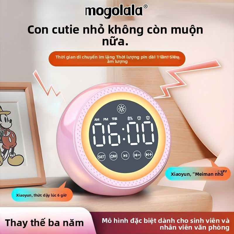đồng hồ báo thức  kèm loa bluetooth Đa chức năng AI thông minh thoại đồng hồ báo thức loa bluetooth dành riêng cho sinh viên loa siêu tr