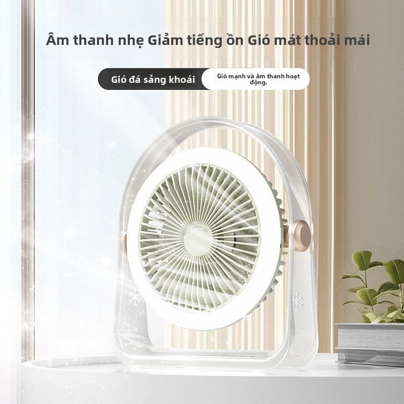 Mùa hè thiết bị gia dụng máy tính để bàn quạt ngoài trời di động khối lượng gió lớn ánh sáng sạc min