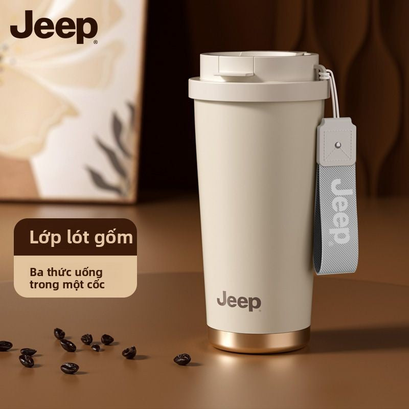 Cốc giữ nhiệt JEEP cốc cà phê mật bên trong bằng gốm nhân viên văn phòng nữ giá trị màu sắc cao đi k