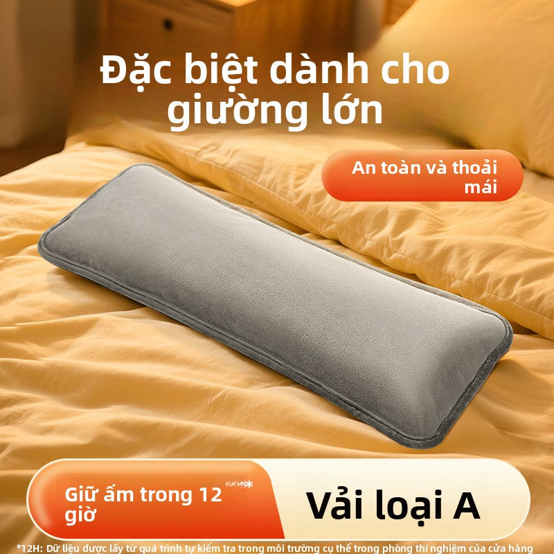Gối sưởi ấm dài làm ấm giường, làm ấm khớp, làm ấm cơ thể, túi nước nóng sạc, làm ấm