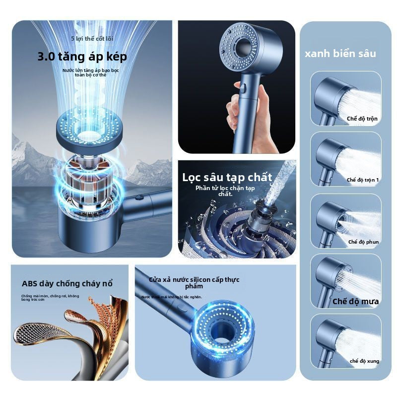 Vòi hoa sen tăng áp kèm với bộ lọc nước