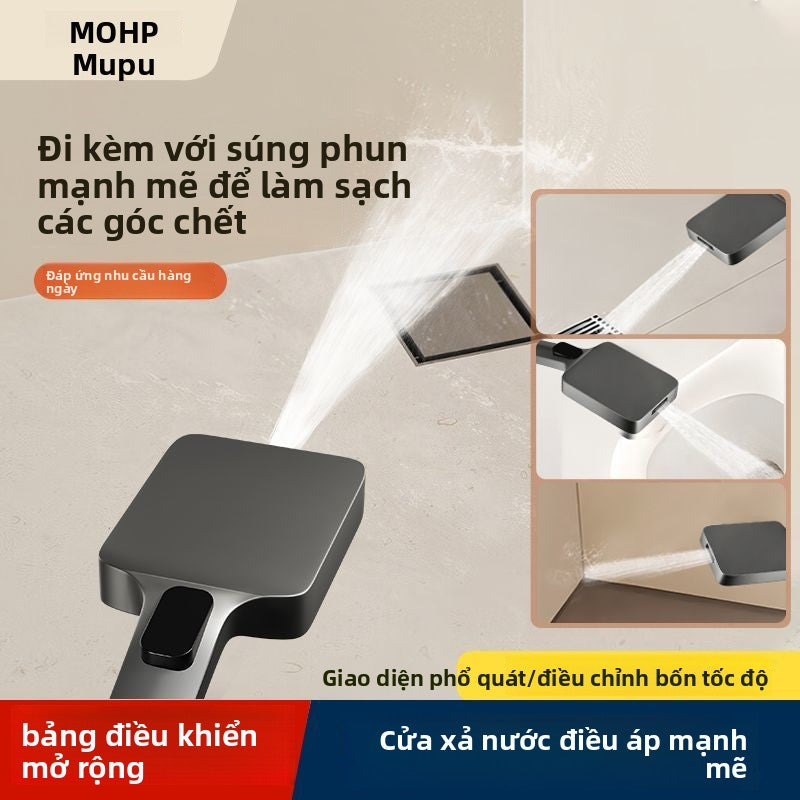 Đầu phun hoa tăng áp Mupu bảng điều khiển lớn vuông với súng phun đầu vòi hoa sen gia đình ký túc xá