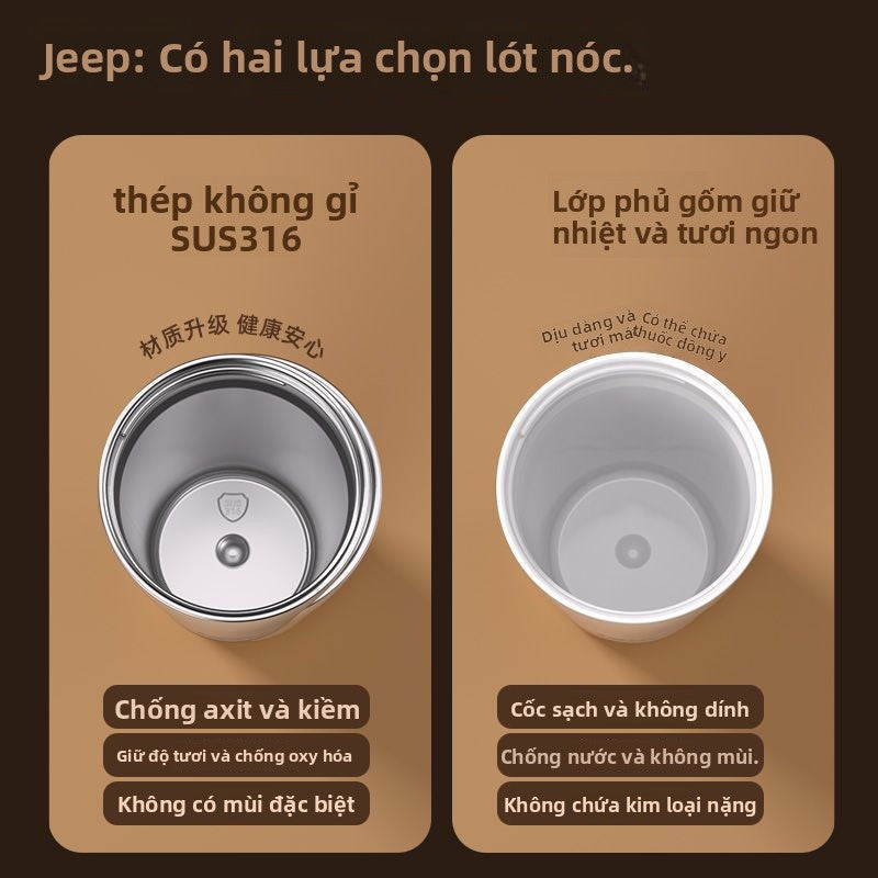 Cốc giữ nhiệt JEEP cốc cà phê mật bên trong bằng gốm nhân viên văn phòng nữ giá trị màu sắc cao đi k
