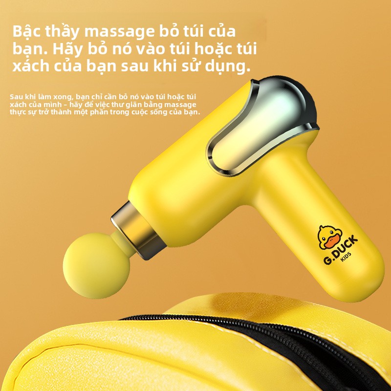 Máy massage súng cân gan chân vịt nhỏ màu vàng súng cân gan chân sạc súng cân gan chân thư giãn cơ b