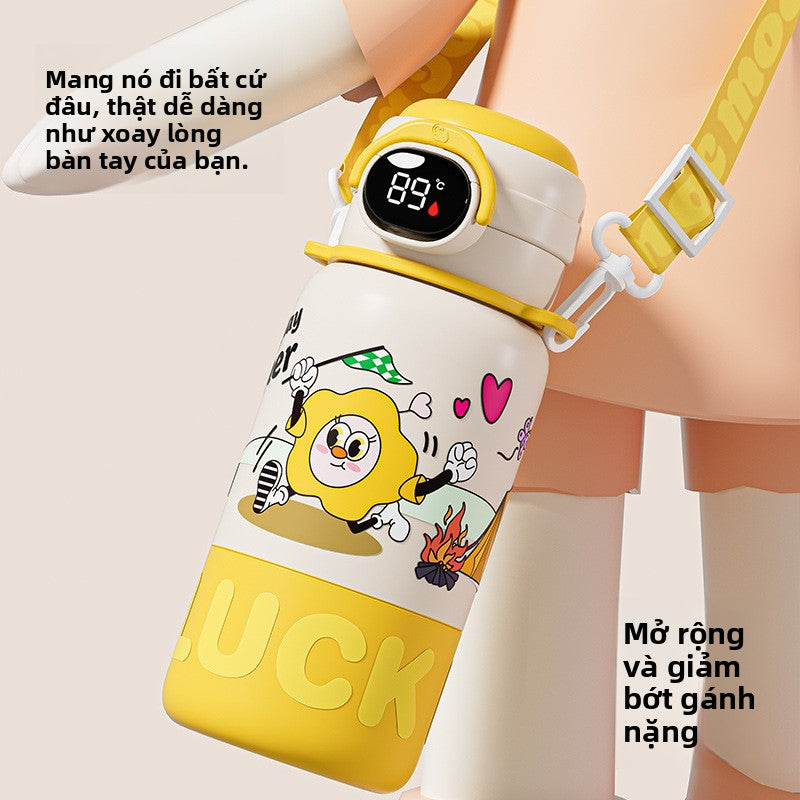Bình giữ nhiệt trẻ em đi học bình uống nước cho học sinh tiểu học  mới giá trị màu sắc cao thép