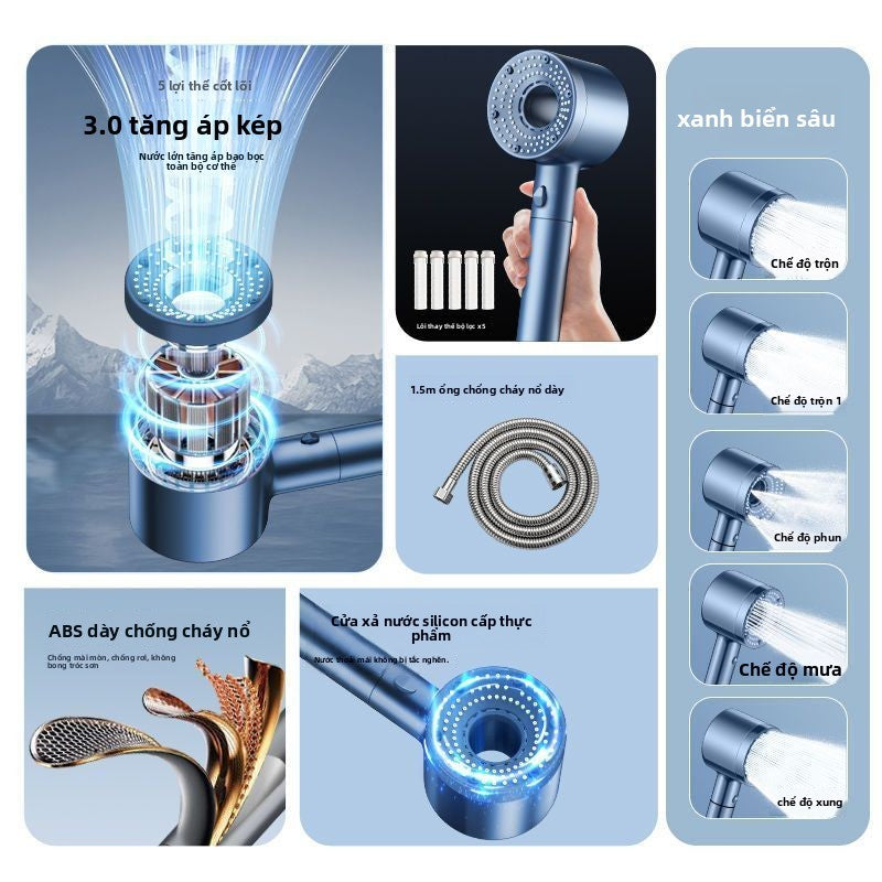 Vòi hoa sen tăng áp kèm với bộ lọc nước