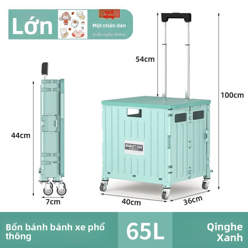 xe kéo nhỏ Ngoài trời cắm trại mua thức ăn xe kéo nhỏ xe đẩy nhỏ đặt quầy hàng tay trailer gấp giỏ hàng di động