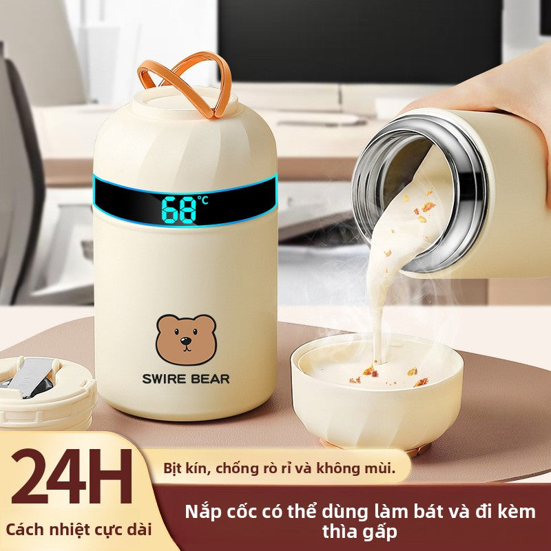 Cốc giữ nhiệt  dài giữ nhiệt hộp cơm thùng nhân viên văn phòng 24 giờ flagship chính thức cốc ăn sáng