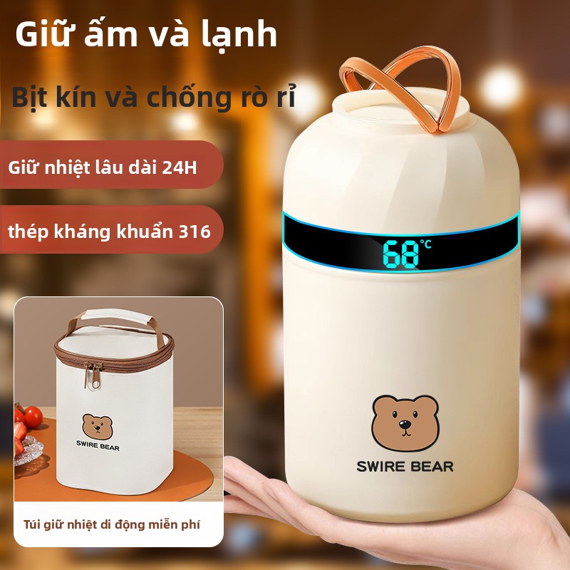 Cốc giữ nhiệt  dài giữ nhiệt hộp cơm thùng nhân viên văn phòng 24 giờ flagship chính thức cốc ăn sáng