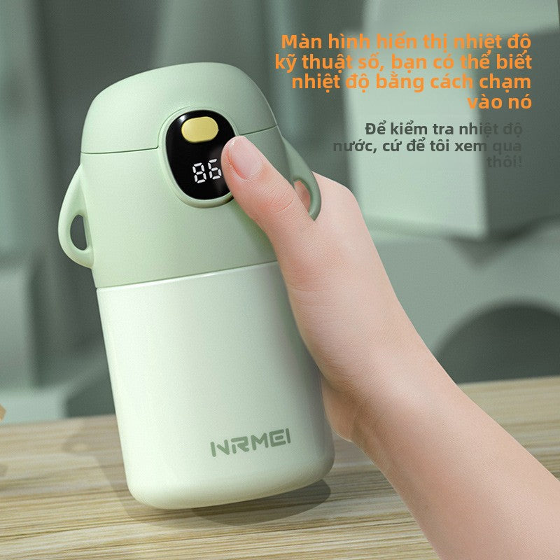 bình giữ nhiệt trẻ em 316 nữ đi học chuyên dụng giá trị màu sắc cao em bé dễ thương ống hút bình nướ