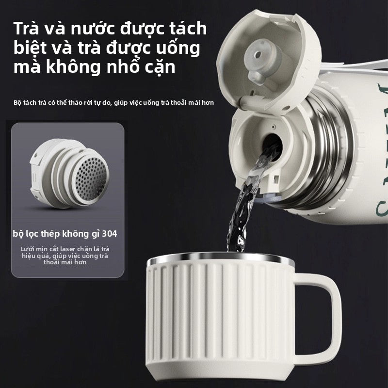 Cốc giữ nhiệt 316 thép không gỉ giữ nhiệt cốc giữ nhiệt công suất lớn mới Trung Quốc phong cách ngột ngạt pha trà