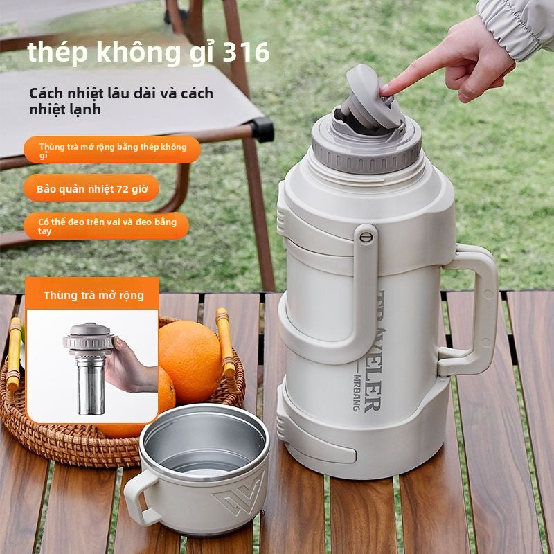 Bình giữ nhiệt 316 thép không gỉ đáy bên trong giữ nhiệt ấm đun nước công suất lớn bình giữ nhiệt ngoài trời di độn
