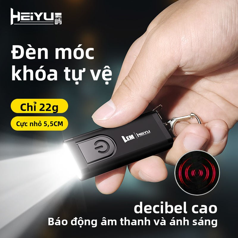 móc chìa khóa đèn pin ánh sáng mạnh sạc siêu sáng LED nhỏ di động ánh sáng n