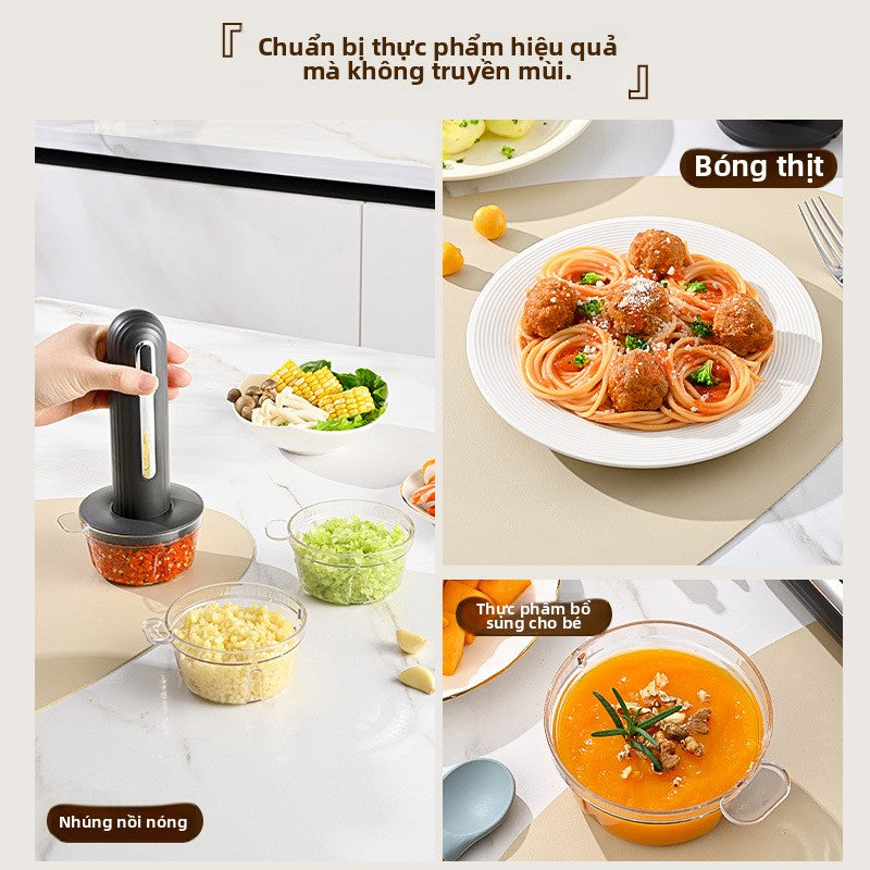 Máy xay thịt điện không dây gia đình Máy nấu ăn đa chức năng nhà bếp Máy xay tỏi Máy xay thịt nhỏ Má