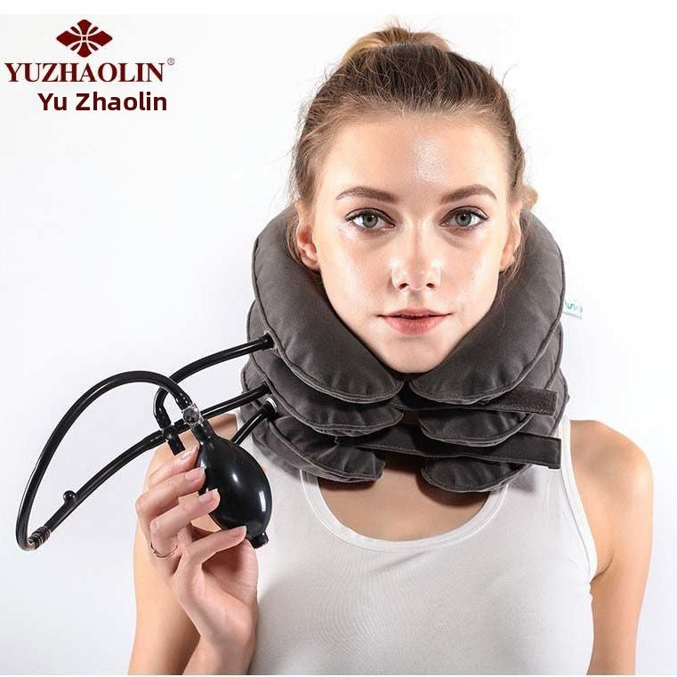 Gối bơm hơi kéo giãn đốt sống cổ, gối giảm mỏi đau vai cổ