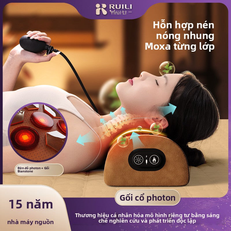 gối  ngải cứu massage cổ  đốt sống gia đình cổ nóng điện tự động đa chức năng thắt lưng massag